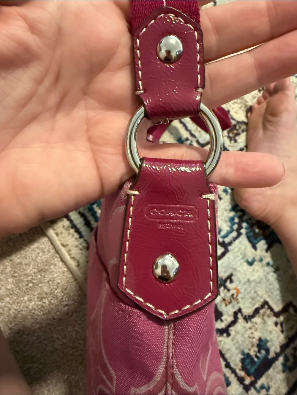 Coach Poppy shoulder bag style no. F1280-F19450 in raspberry/fuchsia